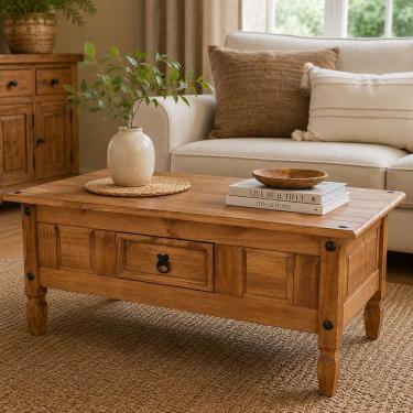Imagem de Mesa de Centro Madeira Maciça 95x50x44,5cm Marrom