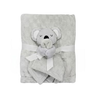 Imagem de Kit Manta Cobertor e Naninha Infantil Elefante Cinza – Camesa Unico