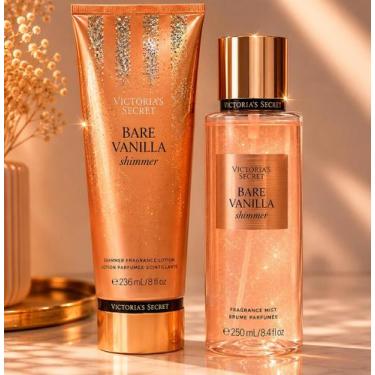 Imagem de Kit Victoria's Secret Bare Vanilla: Body Splash Shimmer 250ml e Hidrat