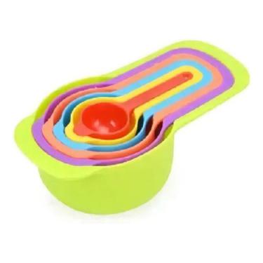 Imagem de Kit C/ 6 Colheres Medidoras Coloridas Culinária Gourmet Cor Azul - Pen