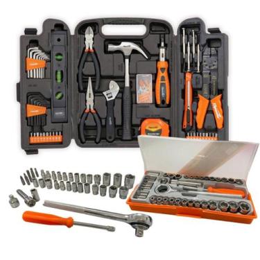 Imagem de Kit Jogo de Ferramentas 129 Pcs e Jogo Soquete 40 Pcs Sparta