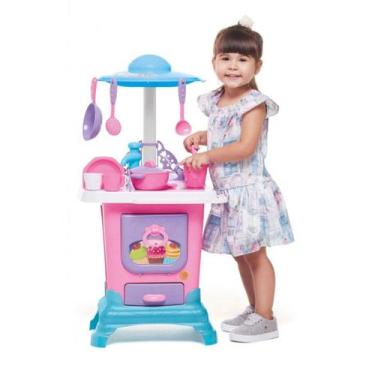 Imagem de Cozinha Infantil Menina Completa Pia Fogão Forno Sai Água Princesa - T