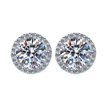 Imagem de Brincos Redondos De Moissanite De 0,5/1/5 Quilates Para Mulheres, Joia