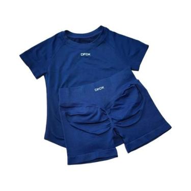 Imagem de Conjunto Esportivo Feminino De Secagem Rápida Sem Costura 2 Peças: Top