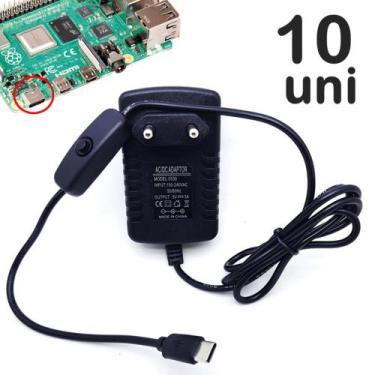 Imagem de Jogo 10 Fontes Usb-C 5v 3a Para Pi, Pi2 E Pi3 Botão U1002 - ADAPTAR, B
