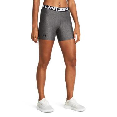Imagem de Shorts de Treino Feminino Under Armour HeatGear Authentics Mid, Cinza,