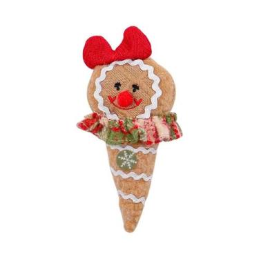Imagem de Boneco De Pão De Gengibre Em Tecido, Enfeite De Natal Para Pendurar, P