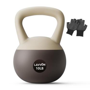 Imagem de Kettlebell LAVVON 4,5 kg Preto e Branco com Pegada Suave