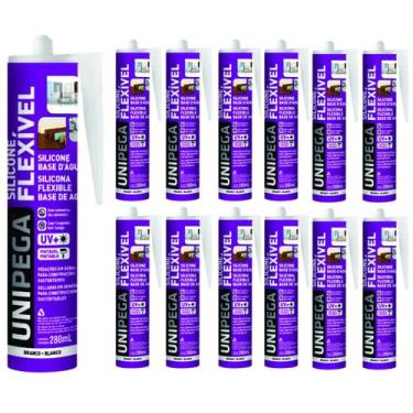 Imagem de Selante Base D'água Branco 280ml 12 peças Unipega