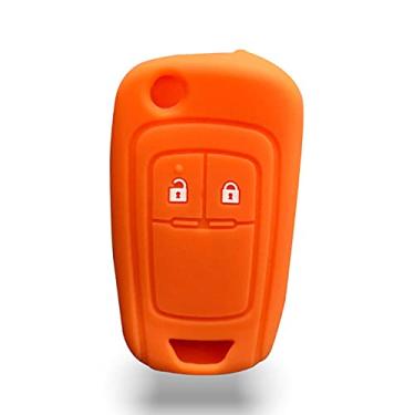 Imagem de YJADHU Capa protetora de borracha com chave remota para carro, adequada para Opel Astra J Corsa D Zafira C Mokka Insignia Cascada Karl Adam Meriva, laranja