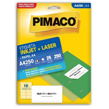 Imagem de Etiqueta inkjet/laser A4250 com 25 folhas Pimaco