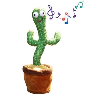 Imagem de TBEOEN Brinquedo de cacto falante, boneco de pelúcia de cacto dançante, com brinquedo eletrônico de cactos, (120 músicas cantando + dançar) carregamento USB por Bluetooth