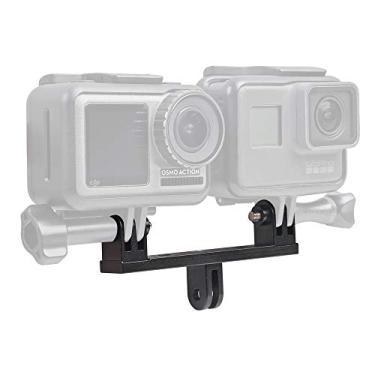 Imagem de SUREWO adaptador de suporte duplo de alumínio compatível com GoPro Hero 8 7 6 5 preto, APEMAN/AKASO/DJI Omso Action e mais