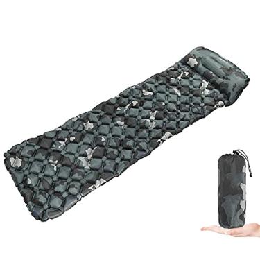 Imagem de GQYYS Almofada de dormir inflável ultraleve, tapete compacto para acampamento, com bomba com almofada, colchão de ar durável e impermeável, colchão de ar para acampamento, leve para mochila, caminhadas e viagens