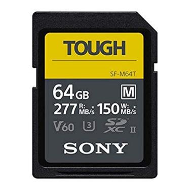 Imagem de Sony Série TOUGH-M SDXC UHS-II Cartão 64GB, V60, CL10, U3, Max R277MB/S, W150MB/S (SF-M64T/T1)