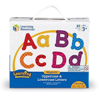 Imagem de Learning Resources Letras maiúsculas e minúsculas magnéticas, acessórios para quadro branco, conjunto de 82 peças, a partir de 3 anos