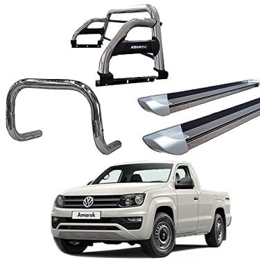 Imagem de Kit Quebra Mato+Estribo P.PRATA +Santo An H2 AMAROK CS CROMO