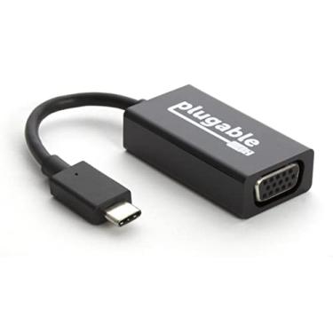 Imagem de Plugable Adaptador USB C para VGA compatível com iPad Pro 2018, MacBook Air 2018, MacBook Pro 2018, Surface Book 2, Thunderbolt 3 e mais (suporte para resultados de até 1920 x 1200 @ 60Hz)