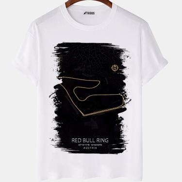 Imagem de Camiseta masculina Circuito Red Bull Ring Corrida Arte Camisa Blusa Branca Estampada