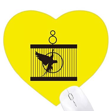 Imagem de Parrot Cage Box Flying Art Deco Mouse pad de coração moderno tapete de borracha para escritório