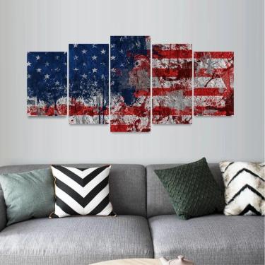Imagem de Quadro Mosaico Arte Bandeira Estados Unidos 5 Peças