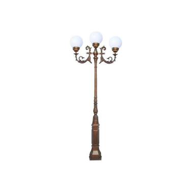 Imagem de Poste Colonial Paris P/ Jardim de Alumínio 03 Globo 3,15m