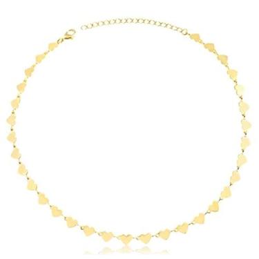 Imagem de Choker Com Corações Lisos e Espelhados