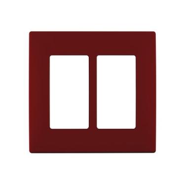 Imagem de Leviton REWP2-RE Renu Placa de parede de duas entradas sem parafuso, vermelha deliciosa