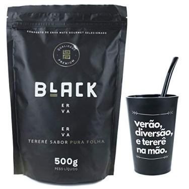 Imagem de KIT DE TERERÉ ERVA MATE PARA TERERÉ + BOMBA EPOX PRETA19CM + COPO 350ML (Pura Folha)