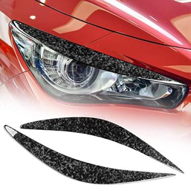 Imagem de FINMOKAL 2Xpara 2014-2020 Infiniti Q50 Farol De Carbono Forjado Tampa De Acabamento De Pálpebras Sobrancelhas