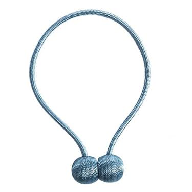 Imagem de Suporte para Cortina Magnética Gancho Fivela Clipe Cortina Tieback Poliéster Acessórios Decorativos para Casa, Estilo Lago Azul, 4 peças