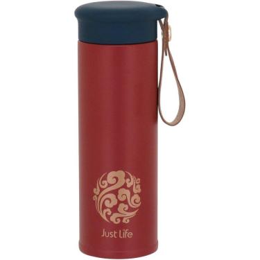 Imagem de JUST LIFE GARRAFA TÉRMICA 20x6x6cm 450ml INOX LARANJA PAREDE DUPLA