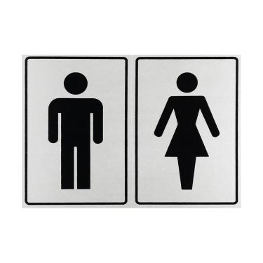 Imagem de Placa De Sinalização Banheiro Masculino / Feminino 20x15 Acesso - B-567 F9e