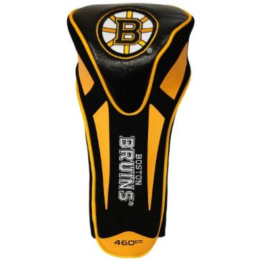 Imagem de Team Golf NHL Boston Bruins Capa de cabeça de motorista de apex único Golf Club Capa de cabeça de motorista Apex único, serve para todos os tacos grandes, design verdadeiramente elegante