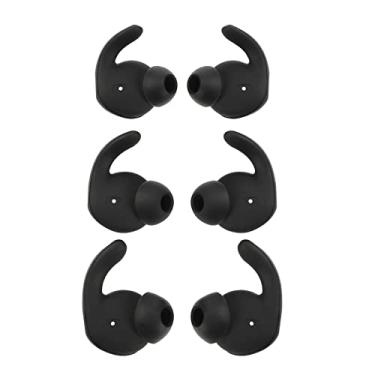 Imagem de 3 pares de pontas auriculares de substituição de silicone nos fones de ouvido com isolamento de ruído compatíveis com Huawei AM61 xSport fones de ouvido preto P M G
