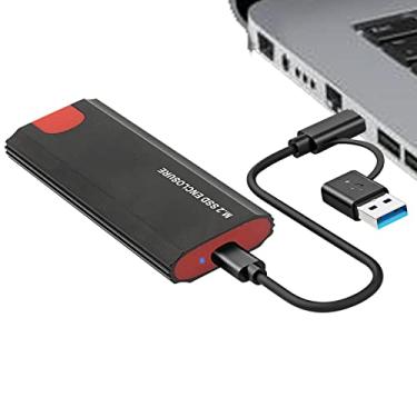 Imagem de Adaptador SSD M.2,Adaptador de gabinete M.2 NVME de alumínio | Adaptador NVME para USB C 3.2 Gen 2 Conversor de 10 Gbps Suporte ao Leitor M2 2230, 2242, 2260, 2280 Bc