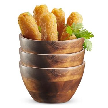 Imagem de Table Concept Conjunto de tigelas, tigelas de madeira de acácia premium, preparação de alimentos, tigelas de molho, tigela de doces, decoração de casa, presentes de inauguração - 10 cm, conjunto de 3