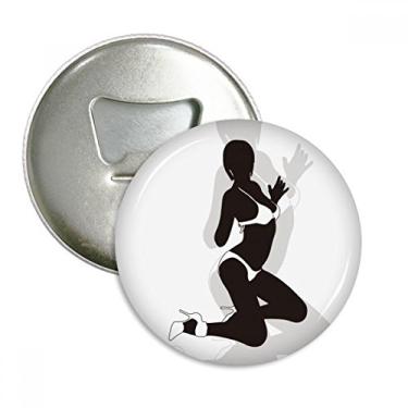 Imagem de Hot Women Kneel Bikini Gal abridor de garrafas ímã de geladeira emblema multifuncional