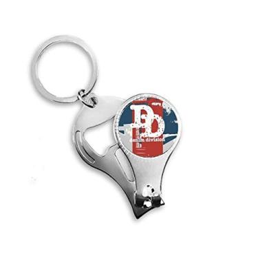 Imagem de Graffiti Street Red Blue Phone Booth Pattern Nail Nipper Ring Chaveiro Abridor de Garrafas Clipper