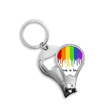 Imagem de Chaveiro abridor de cortador de unhas com cores arco-íris LGBT Love is Love