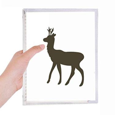 Imagem de Caderno de retrato de animal Black Roe Deer com folhas soltas recarregáveis para diário de papelaria