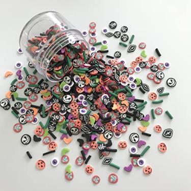 Imagem de 50g/pacote de Halloween misturas fatias suprimentos argila macia polímero fimo DIY decoração para arte de unhas de resina bolo geleca sobremesa HRT05