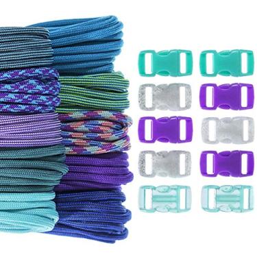 Imagem de Craft County Kits de artesanato de paracord 550 de 30 m – para todas as idades e níveis de habilidade – Crie pulseira de paracord, cordão, projetos de chaveiro (fluorita)