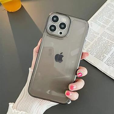 Imagem de Capa de telefone de silicone macio transparente de luxo para iPhone 14 13 12 11 Pro Max Mini X XS XR 7 8 Plus SE 2022 Capa preta para iPhone12 Pro Max
