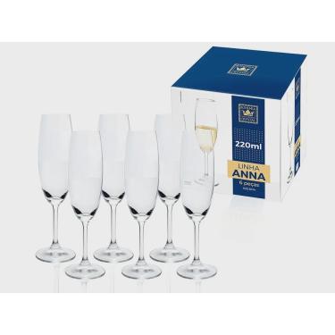 Imagem de Jogo 6 Taças Champanhe Cristal Anna 220ml Bohemia