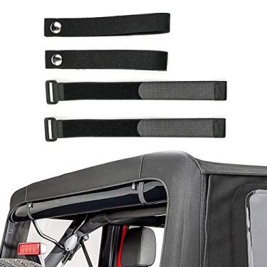Imagem de Capa superior de malha SunShade, o melhor Jeep Wrangler JL 2 portas de poliéster oferece proteção solar UV para JL Wrangler 2018 - preto, estrela, bandeira dos EUA, caveiraBESTAOO preto JK00284