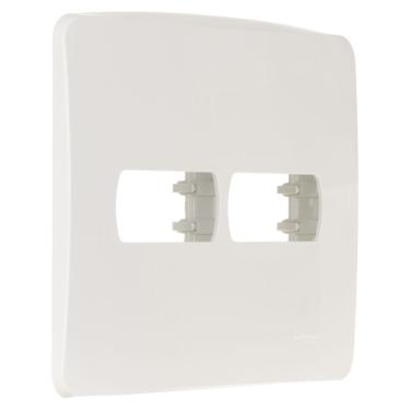 Imagem de Placa 4x4 P/ 2 Módulos C/ Suporte Branco Miluz Cód. S3B27520 – Schneider