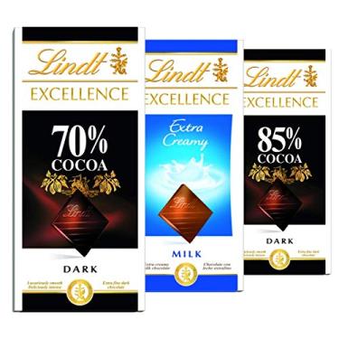 Imagem de 3 Barras Chocolate Suiço, Lindt Excellence Cacau Nobre, 3x100g
