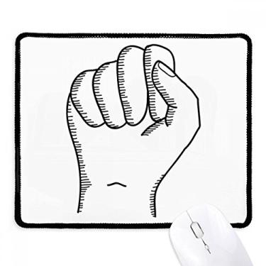 Imagem de Mousepad clenched Gesture Line Padrão de desenho Mousepad Borda costurada Tapete de borracha para jogos