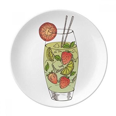 Imagem de Prato decorativo com estampa de suco de fruta de morango, louça, louça, louça de jantar